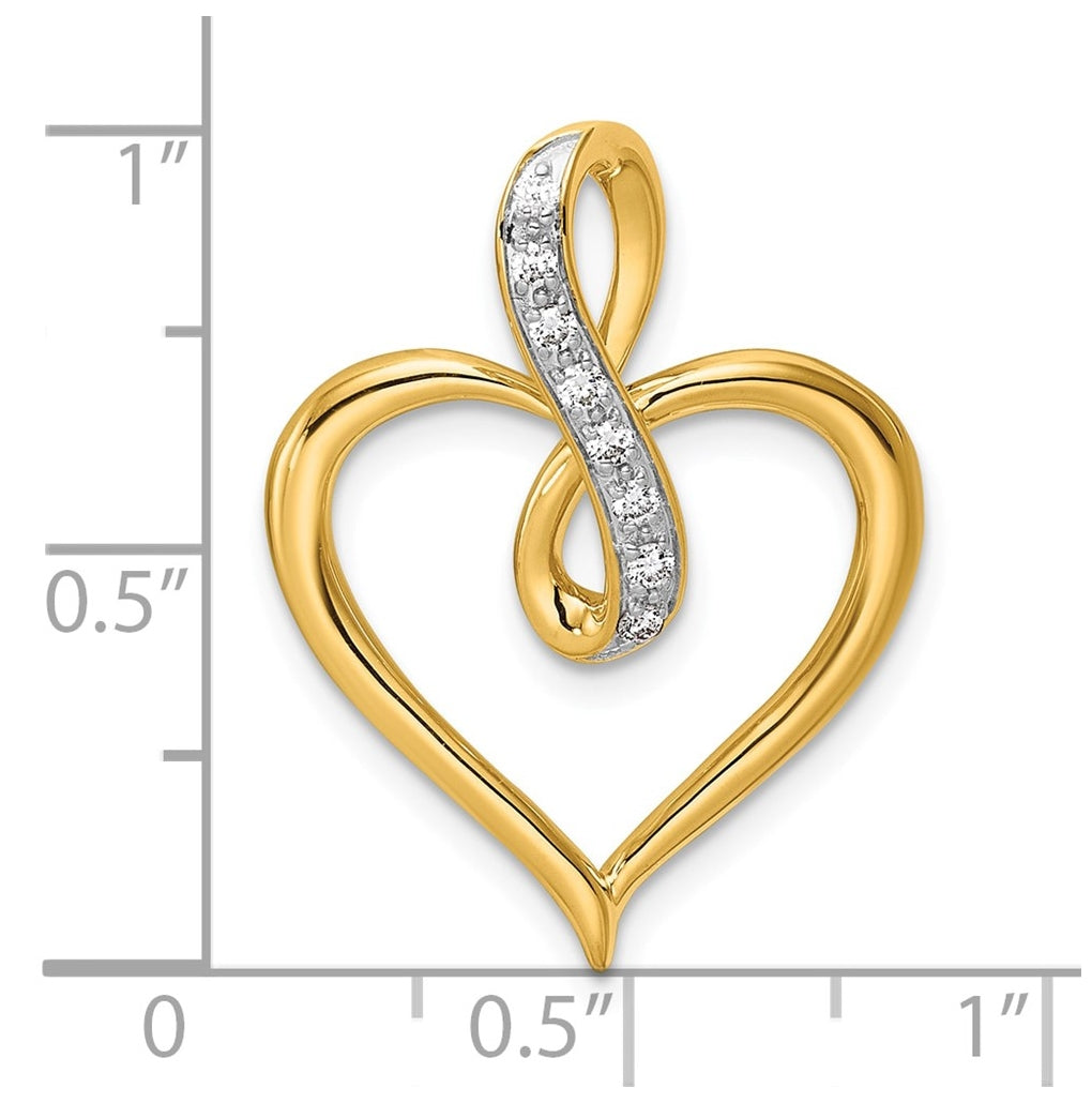 10K White Gold 1/10ct. Lab Grown Diamond VS/SI+ G+ Complete Heart and Infinity Pendant – Elegant Jewelry Gift for Birthday, Anniversary, Engagement, Wedding