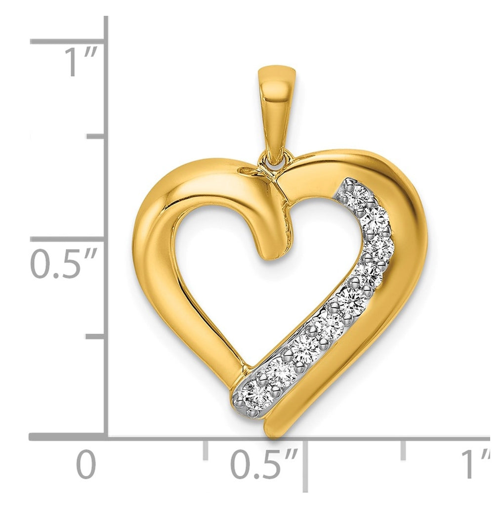 14K Yellow Gold 1/10ct. Lab Grown Diamond VS/SI+ G+ Complete Heart Pendant – Elegant Jewelry Gift for Birthday, Anniversary, Engagement, Wedding