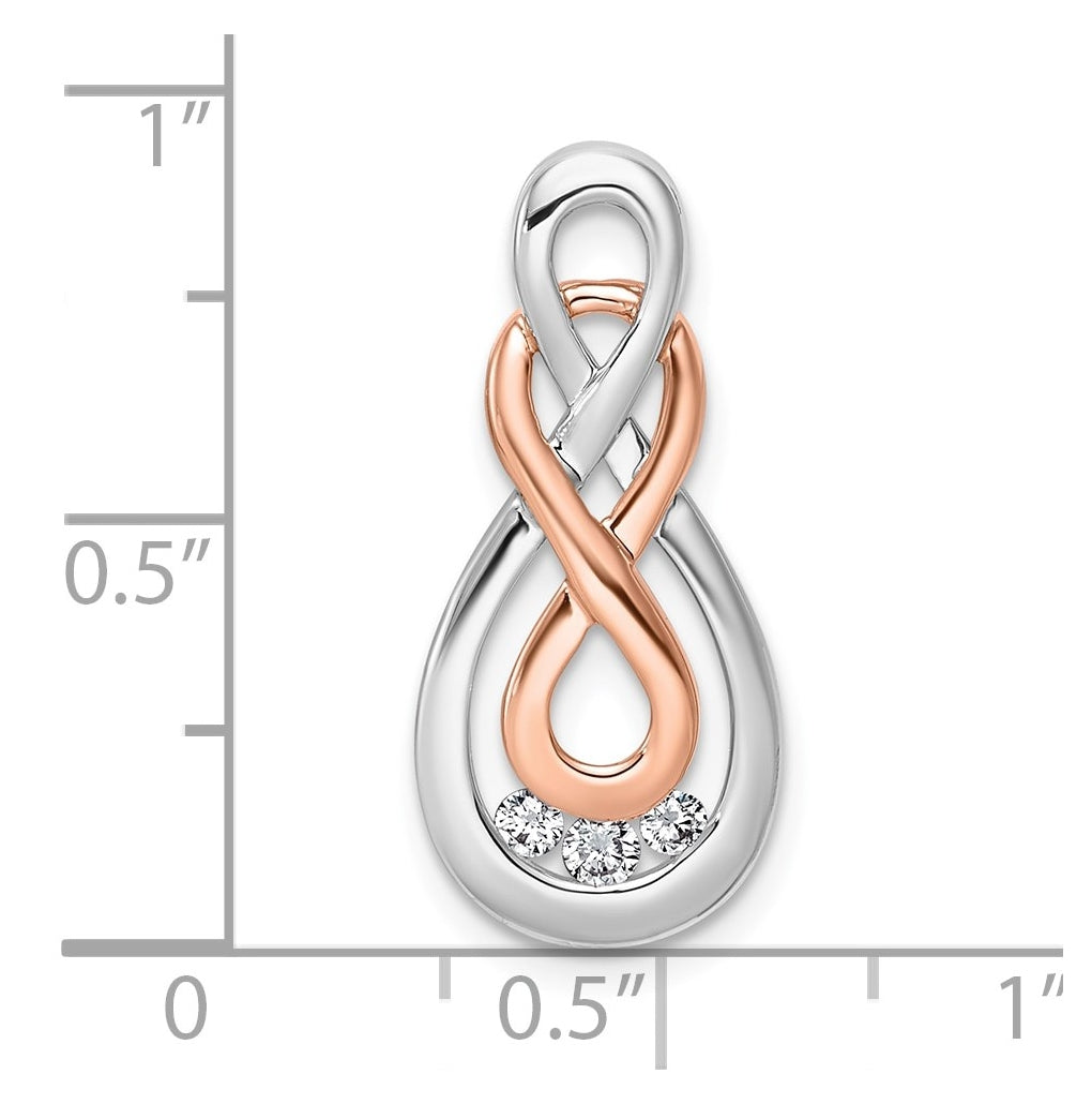 14k White & Rose Gold Lab Grown Diamond VS/SI+ G+ Complete Double Infinity Chain Slide – Elegant Jewelry Gift for Birthday, Anniversary, Engagement, Wedding
