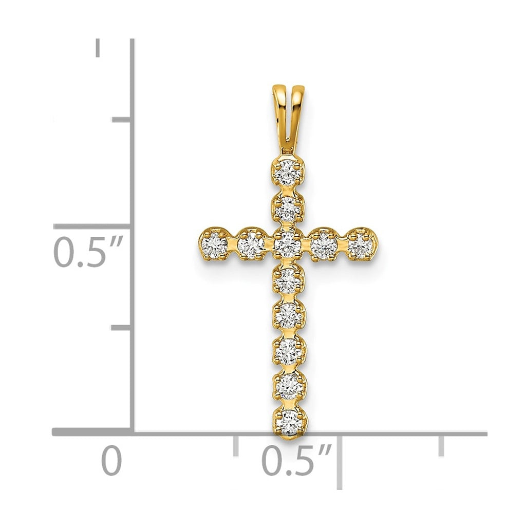 14k White Gold 0.20 Cttw Lab Grown Diamond VS/SI+ G+ Complete Latin Cross Pendant – Elegant Jewelry Gift for Birthday, Anniversary, Engagement, Wedding