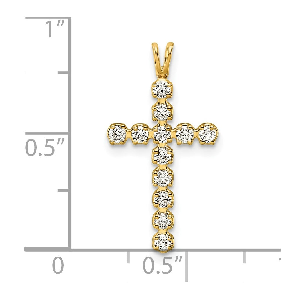 14k White Gold 0.33 Cttw Lab Grown Diamond VS/SI+ G+ Complete Latin Cross Pendant – Elegant Jewelry Gift for Birthday, Anniversary, Engagement, Wedding