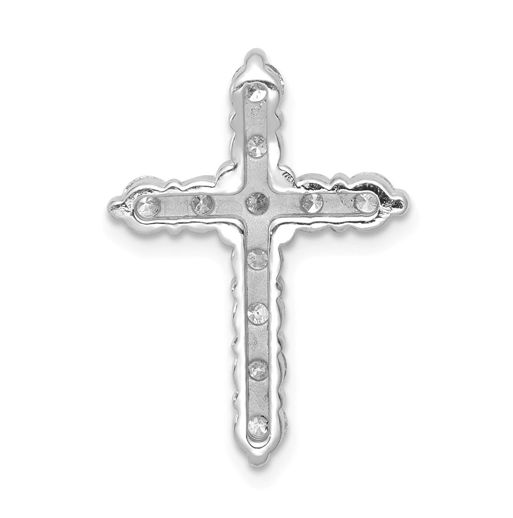 Sterling Silver Rhodium-plated 1ct Lab Grown Diamond VS/SI+ G+ Complete Cross Chain Slide Pendant – Elegant Jewelry Gift for Birthday, Anniversary, Engagement, Wedding