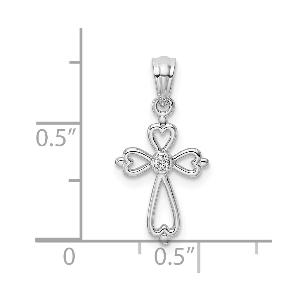 14K Yellow Gold 1/45ct Lab Grown Diamond VS/SI+ G+ Complete Accented Cross Pendant – Elegant Jewelry Gift for Birthday, Anniversary, Engagement, Wedding