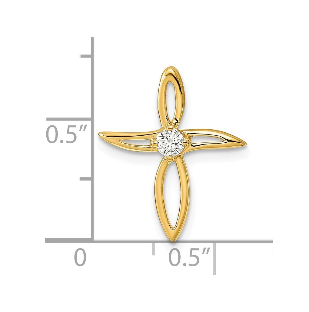 14k White Gold 1/20ct. Lab Grown Diamond VS/SI+ G+ Complete Cross Pendant – Elegant Jewelry Gift for Birthday, Anniversary, Engagement, Wedding