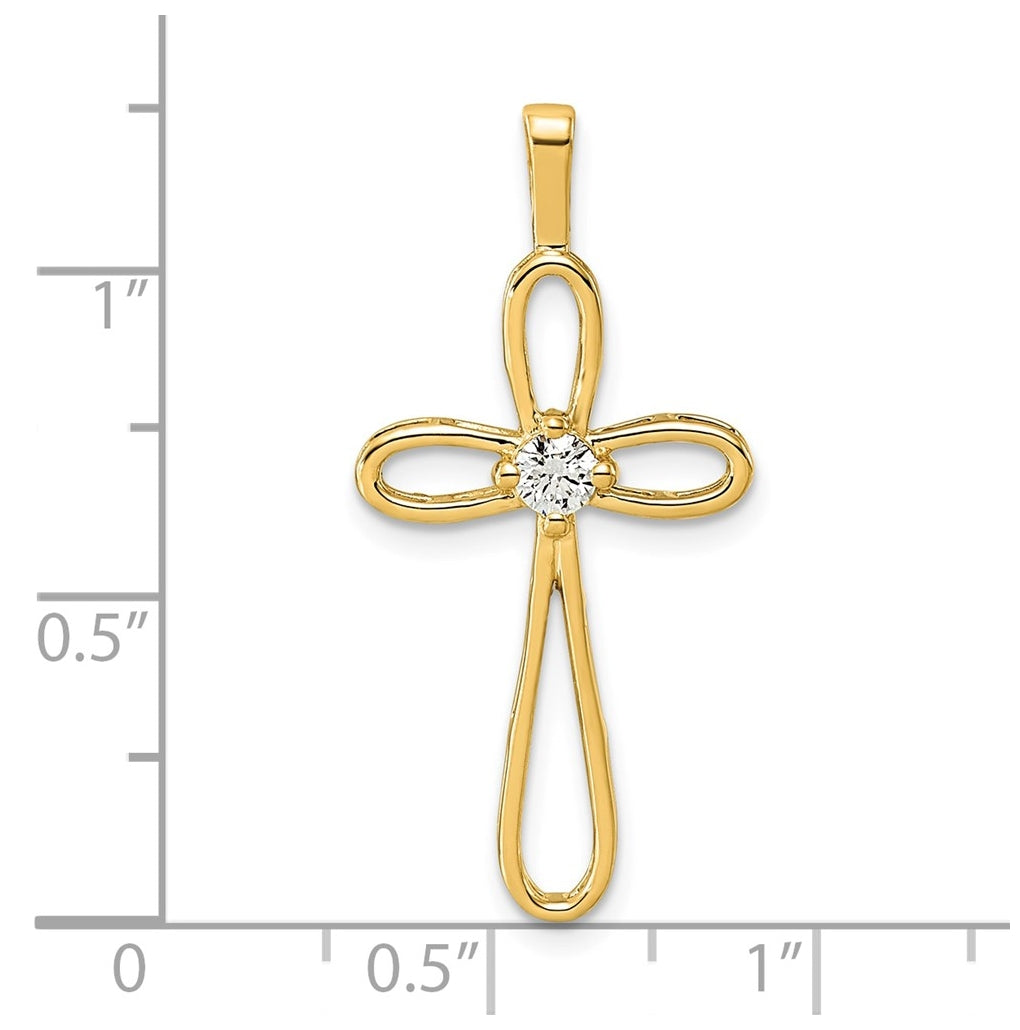 14K White Gold 1/20ct. Lab Grown Diamond VS/SI+ G+ Complete Cross Pendant – Elegant Jewelry Gift for Birthday, Anniversary, Engagement, Wedding