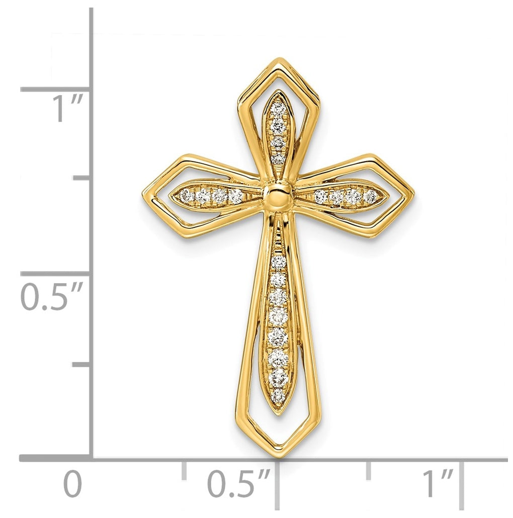 14k White Gold 1/6ct. Lab Grown Diamond VS/SI+ G+ Complete Cross Chain Slide – Elegant Jewelry Gift for Birthday, Anniversary, Engagement, Wedding