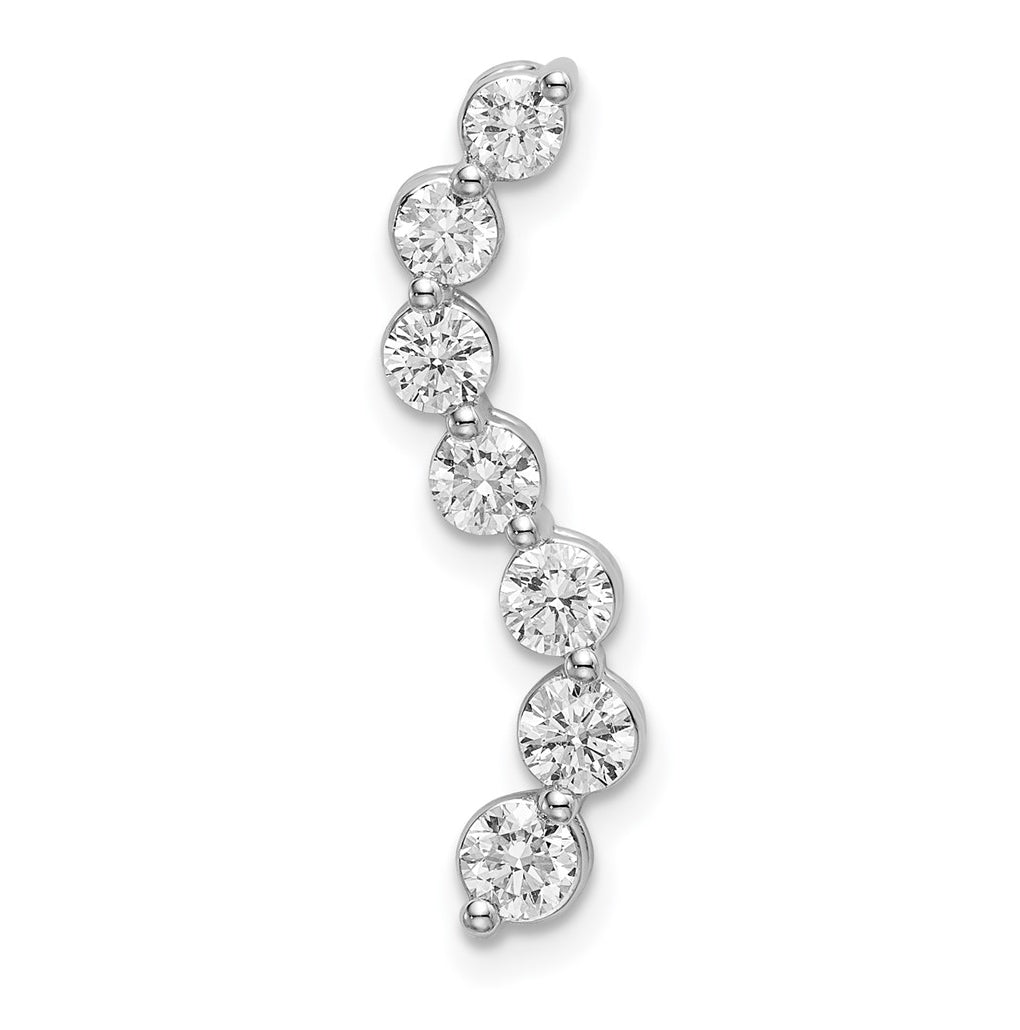 Sterling Silver Rhodium-plated 3/4ct. Lab Grown Diamond VS/SI+ G+ 7-Stone Complete Bar Slide – Elegant Jewelry Gift for Birthday, Anniversary, Engagement, Wedding