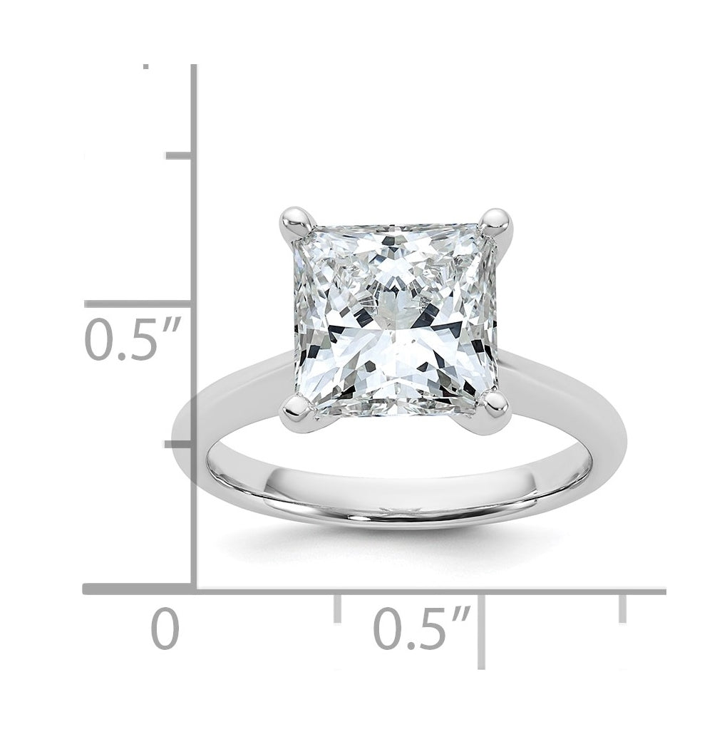14k Two-Tone Gold 2ct Cert Lab Grown Diamond VS+ F+ Princess 8X Complete Solitaire Ring Size 5 – Elegant Jewelry Gift for Birthday, Anniversary, Engagement, Wedding