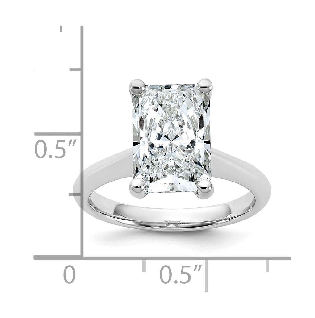 14k Two-Tone Gold 2ct Cert Lab Grown Diamond VS+ F+ Radiant 8X Complete Solitaire Ring Size 5 – Elegant Jewelry Gift for Birthday, Anniversary, Engagement, Wedding
