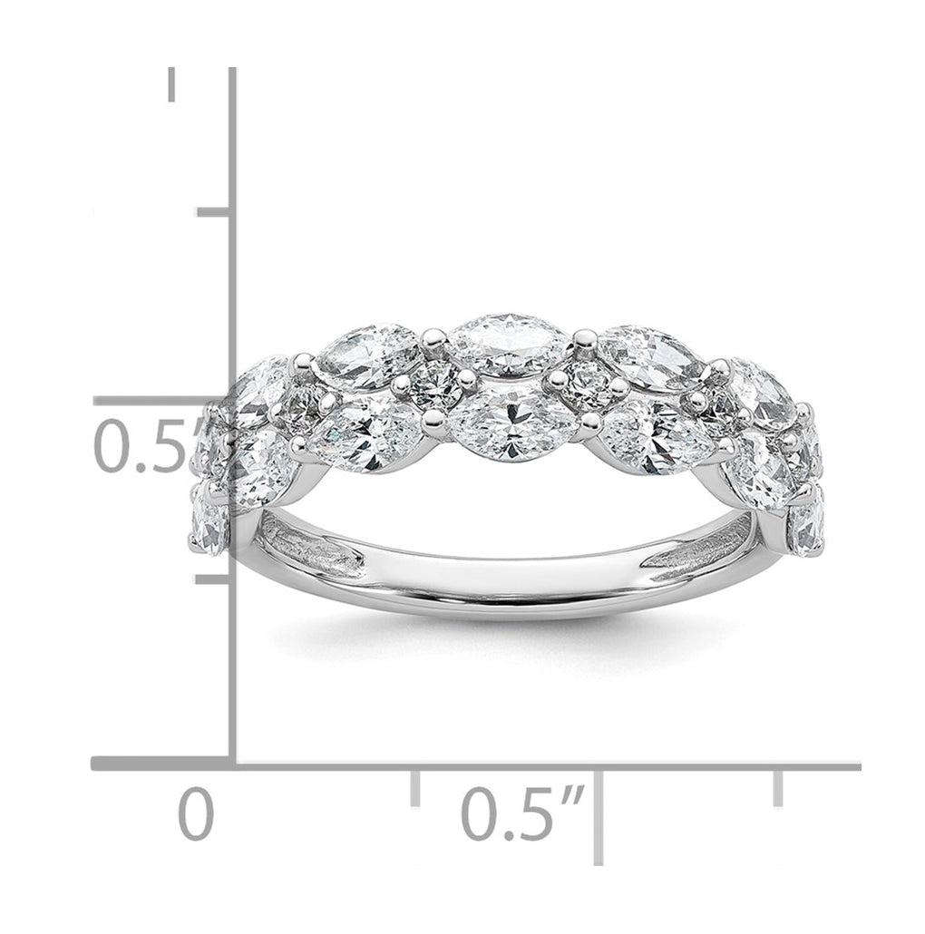 14K White Gold 1.75ct Lab Grown Diamond VS+ F+ Marquise Band – Elegant Jewelry Gift for Birthday, Anniversary, Engagement, Wedding