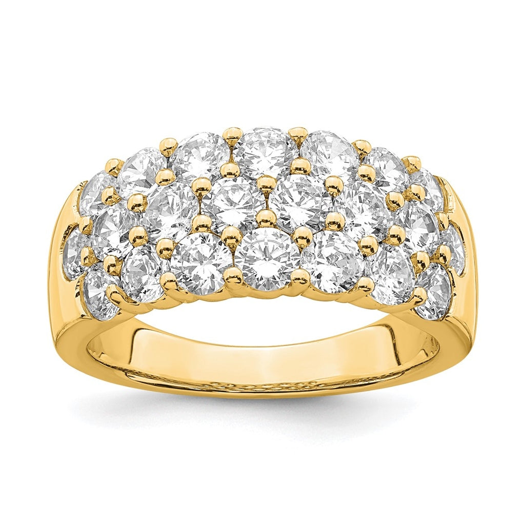 10k White Gold 2 1/2 ct Lab Grown Diamond VS/SI+ G+ Complete Fashion Band Size 5 – Elegant Jewelry Gift for Birthday, Anniversary, Engagement, Wedding