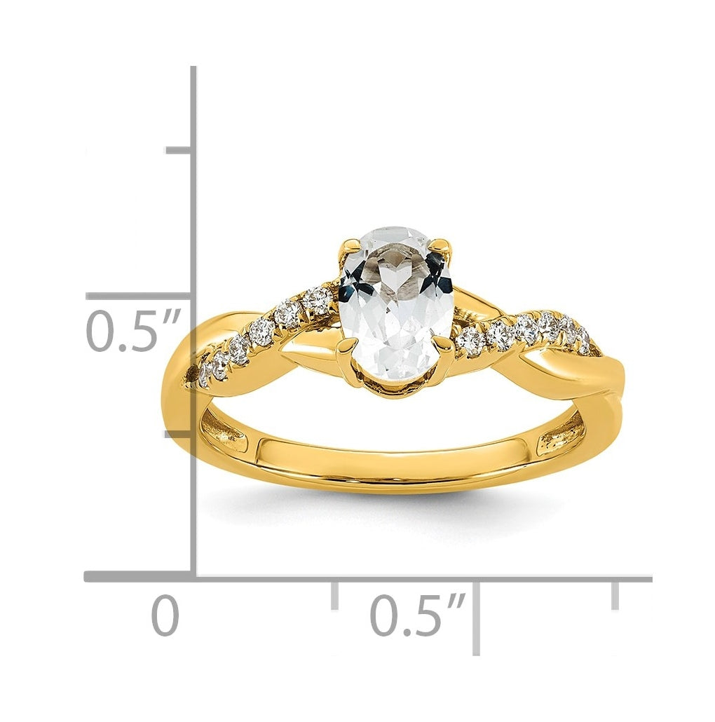 10K Yellow Gold Oval Amethyst & 1/10 Cttw Lab Grown Diamond VS/SI+ G+ February Birthstone Complete Ring – Elegant Jewelry Gift for Birthday, Anniversary, Engagement, Wedding