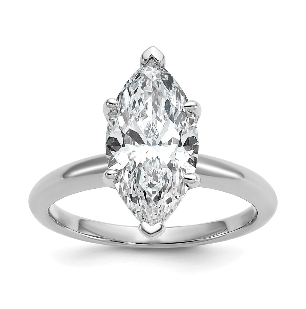 10K Two Tone Gold 1ct Lab Grown Diamond VS+ F+ Marquise Solitaire Complete Engagement Ring Size 5 – Elegant Jewelry Gift for Birthday, Anniversary, Engagement, Wedding
