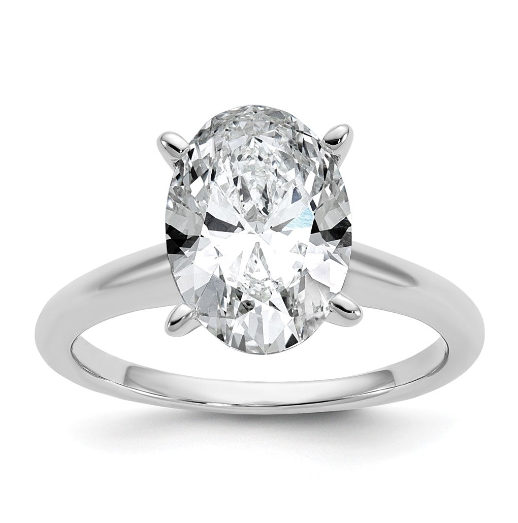 10K Two Tone Gold 1/2ct Lab Grown Diamond VS+ F+ Oval Complete Solitaire Engagement Ring Size 5 – Elegant Jewelry Gift for Birthday, Anniversary, Engagement, Wedding