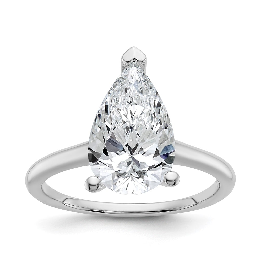 10K Two Tone Gold 1ct Lab Grown Diamond VS+ F+ Pear Solitaire Complete Engagement Ring Size 5 – Elegant Jewelry Gift for Birthday, Anniversary, Engagement, Wedding