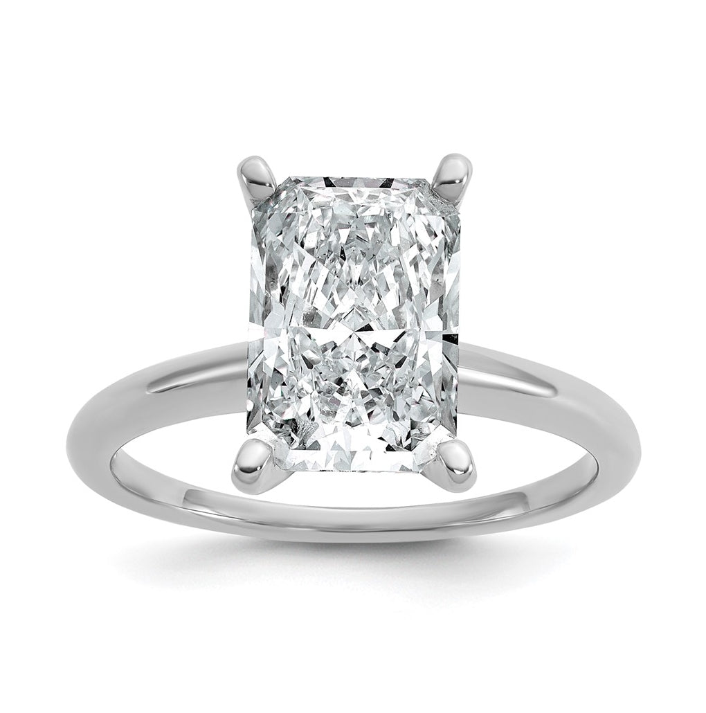 10K Two Tone Gold 1ct Lab Grown Diamond VS+ F+ Radiant Solitaire Complete Engagement Ring Size 5 – Elegant Jewelry Gift for Birthday, Anniversary, Engagement, Wedding