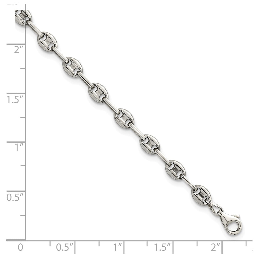 Stainless Steel with 925 Polished Anchor Link 9.75in Anklet – Elegant Jewelry Gift for Birthday, Anniversary, Engagement, Wedding
