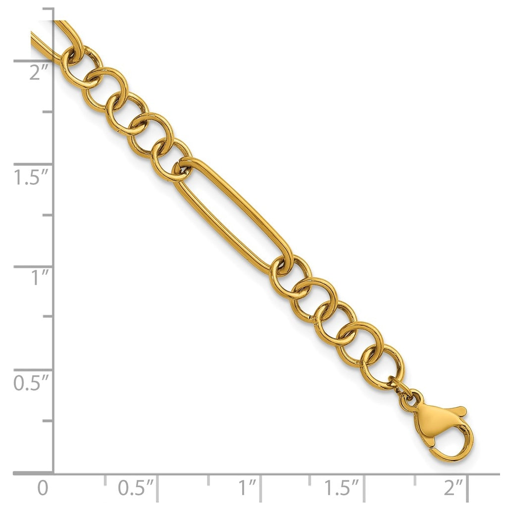 Stainless Steel Polished Yellow IP 5.25mm Pocket Watch Chain Style 8 in Bracelet – Elegant Jewelry Gift for Birthday, Anniversary, Engagement, Wedding