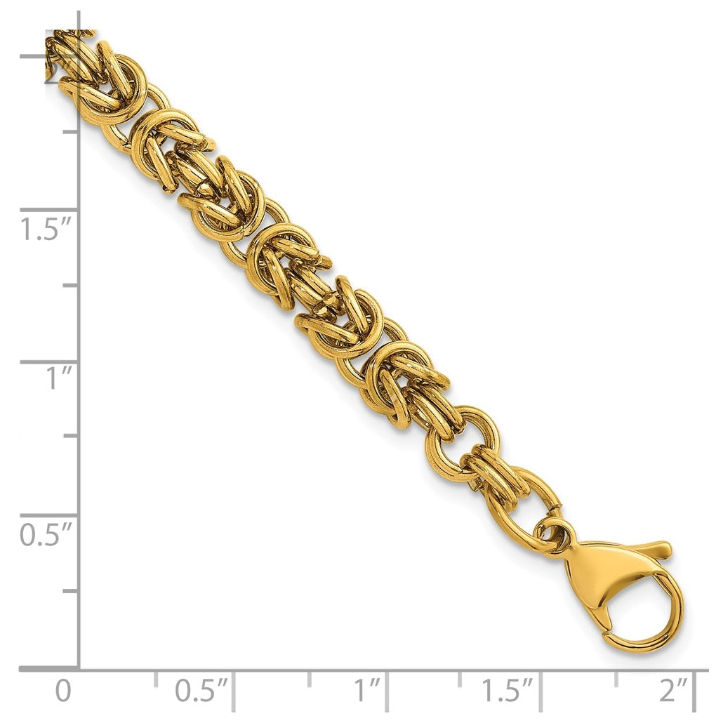 Stainless Steel Polished Yellow IP-plated 6mm Byzantine 8.5in Bracelet – Elegant Jewelry Gift for Birthday, Anniversary, Engagement, Wedding