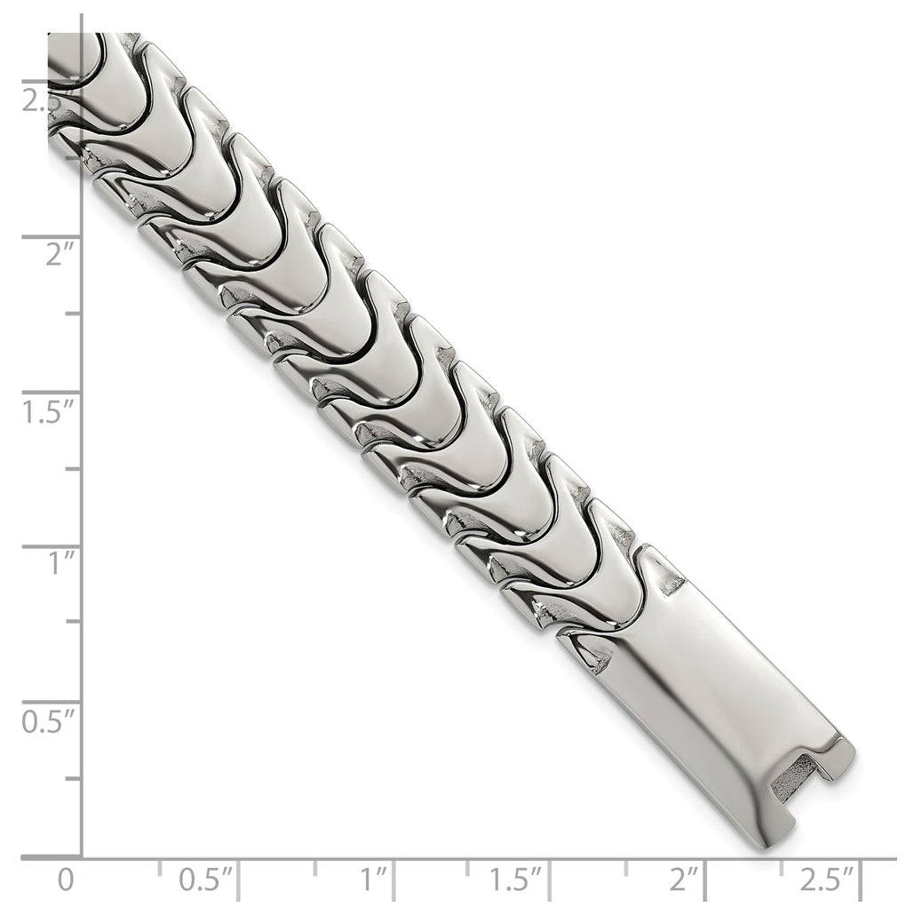 Stainless Steel Polished 12mm Fancy Link 8.5in Bracelet – Elegant Jewelry Gift for Birthday, Anniversary, Engagement, Wedding