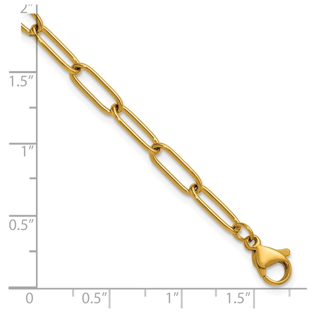 Stainless Steel Polished Yellow IP-plated Paperclip Link 7.5in Bracelet – Elegant Jewelry Gift for Birthday, Anniversary, Engagement, Wedding