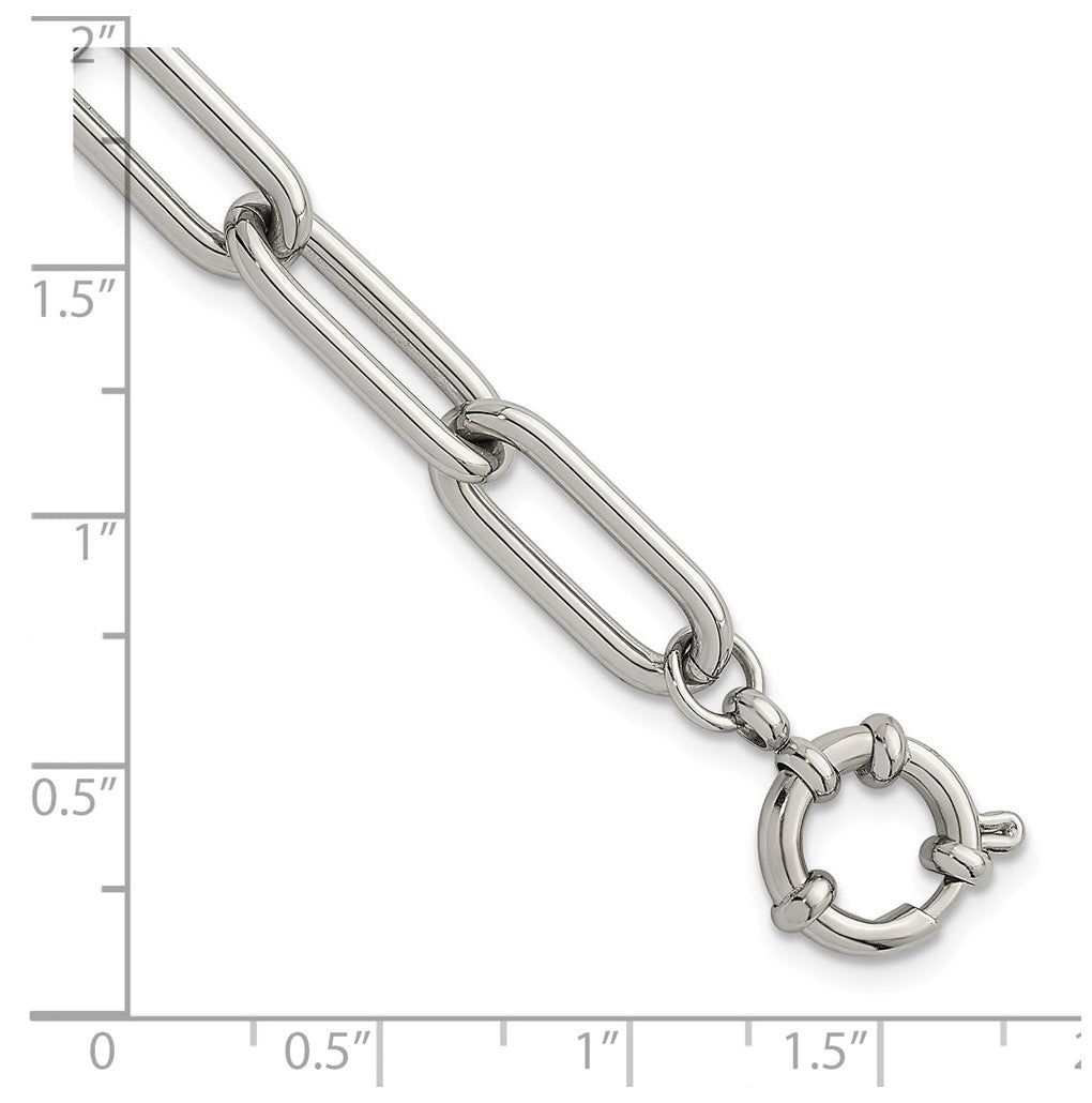 Stainless Steel Polished 8mm Open Link 7.5in Bracelet – Elegant Jewelry Gift for Birthday, Anniversary, Engagement, Wedding