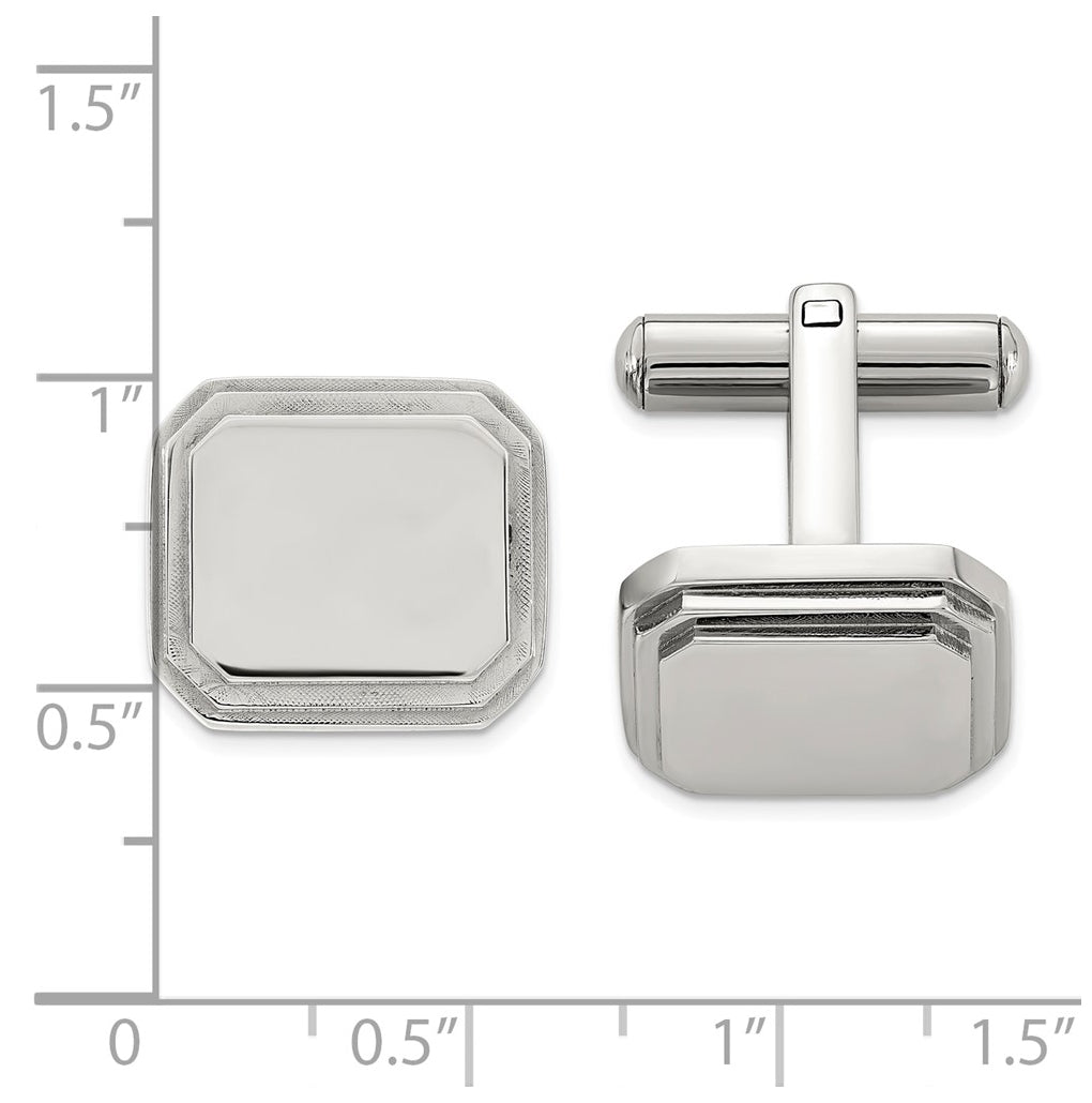 Stainless Steel Polished Cuff Links – Elegant Jewelry Gift for Birthday, Anniversary, Engagement, Wedding