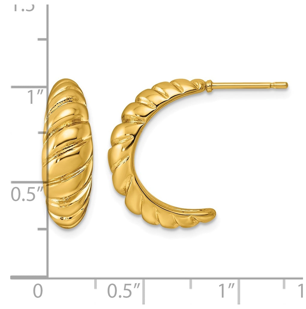 Stainless Steel Polished Yellow IP-plated Graduated Twisted C-Hoop Earrings – Elegant Jewelry Gift for Birthday, Anniversary, Engagement, Wedding