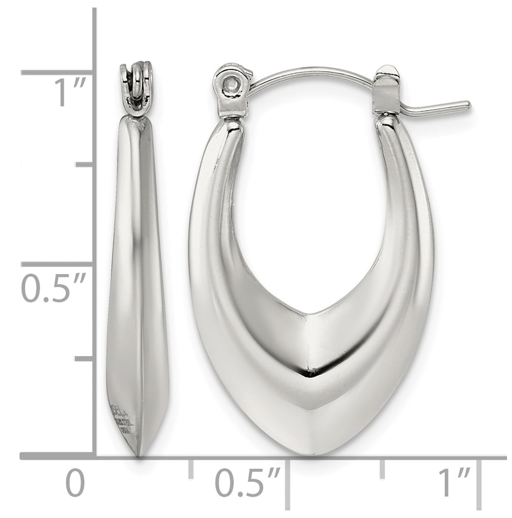 Stainless Steel Polished Teardrop Hoop Earrings – Elegant Jewelry Gift for Birthday, Anniversary, Engagement, Wedding