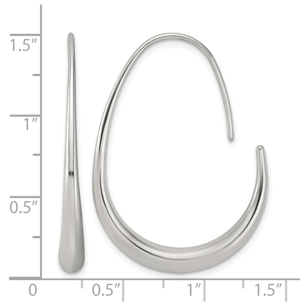 Stainless Steel Polished Tapered Threader Hoop Earrings – Elegant Jewelry Gift for Birthday, Anniversary, Engagement, Wedding