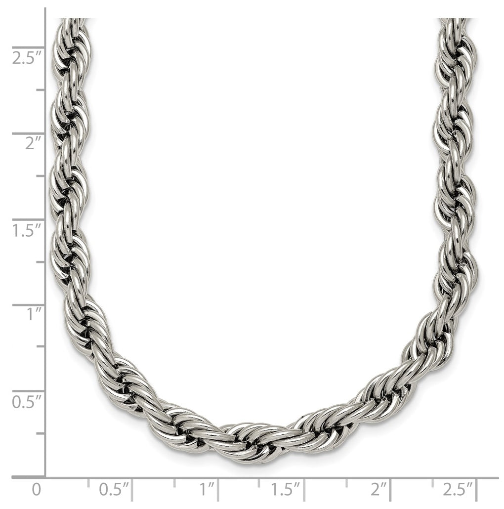 Stainless Steel Polished 6mm 18in Rope Chain – Elegant Jewelry Gift for Birthday, Anniversary, Engagement, Wedding