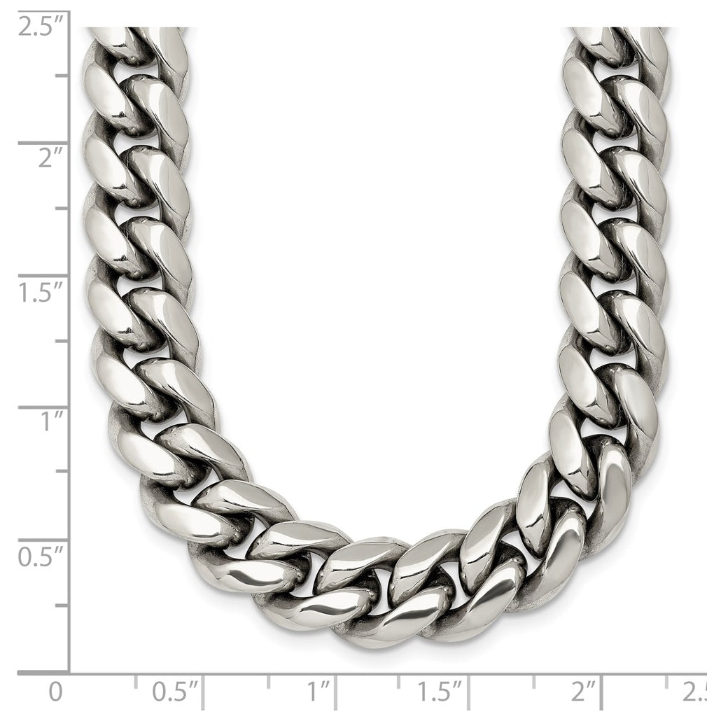 Stainless Steel Polished 10mm Curb Link 20in Necklace – Elegant Jewelry Gift for Birthday, Anniversary, Engagement, Wedding