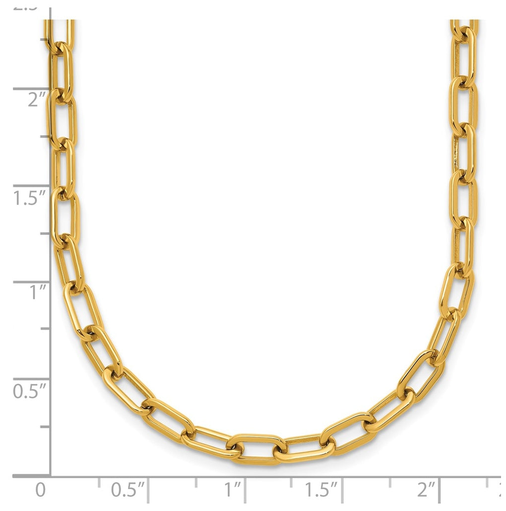 Stainless Steel Polished Yellow IP 4.25mm Paperclip Link 20in Necklace – Elegant Jewelry Gift for Birthday, Anniversary, Engagement, Wedding