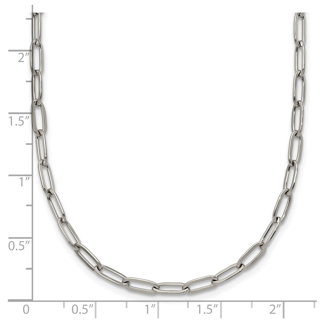 Stainless Steel Polished 3.25mm Paperclip Link 19.75in Necklace – Elegant Jewelry Gift for Birthday, Anniversary, Engagement, Wedding