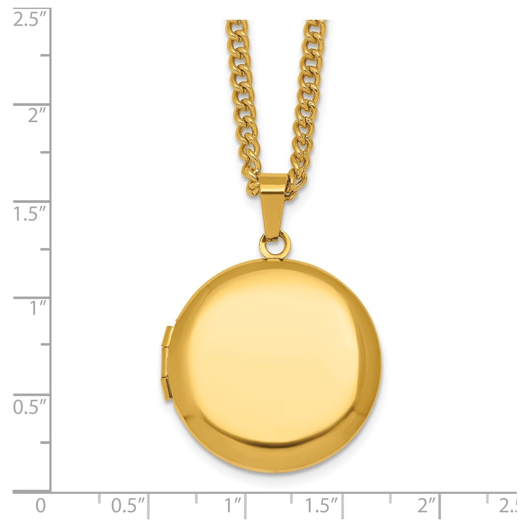 Stainless Steel Polished Yellow IP-plated Locket 24in Necklace – Elegant Jewelry Gift for Birthday, Anniversary, Engagement, Wedding