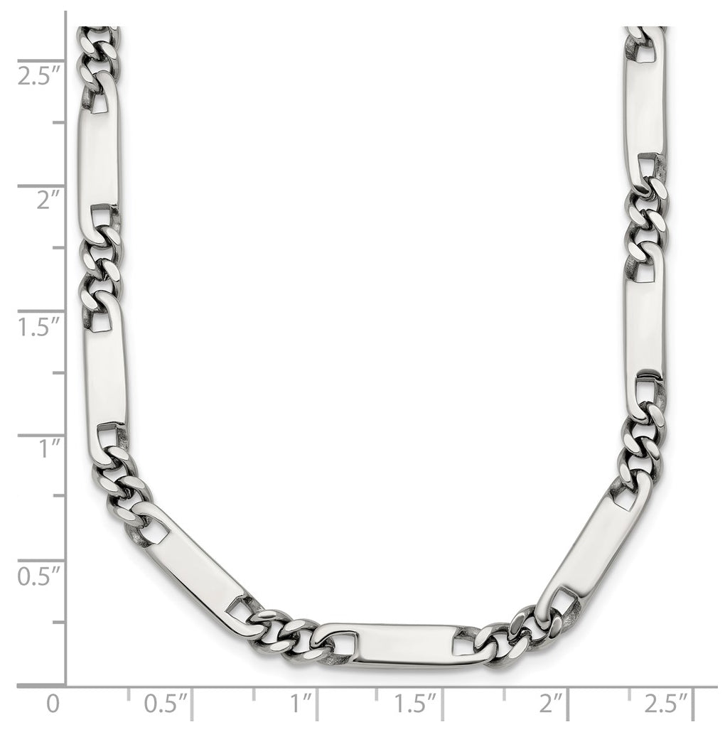 Stainless Steel Polished 4mm Fancy Link 24in Necklace – Elegant Jewelry Gift for Birthday, Anniversary, Engagement, Wedding