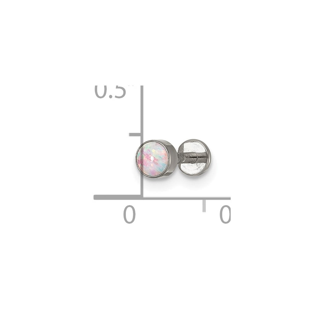 Titanium Polished Opal Labret Stud – Elegant Jewelry Gift for Birthday, Anniversary, Engagement, Wedding