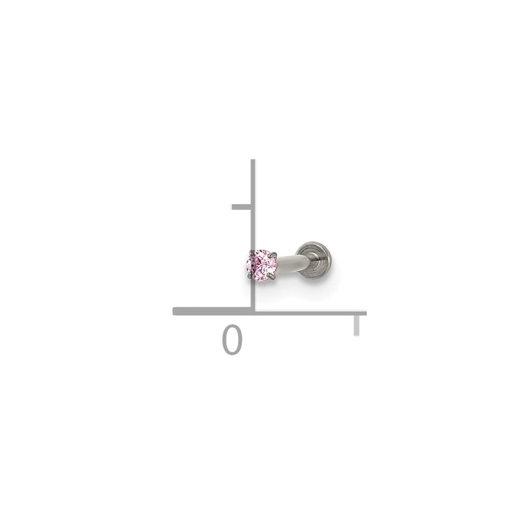 Titanium Polished Black Cubic Zirconia Labret Stud – Elegant Jewelry Gift for Birthday, Anniversary, Engagement, Wedding