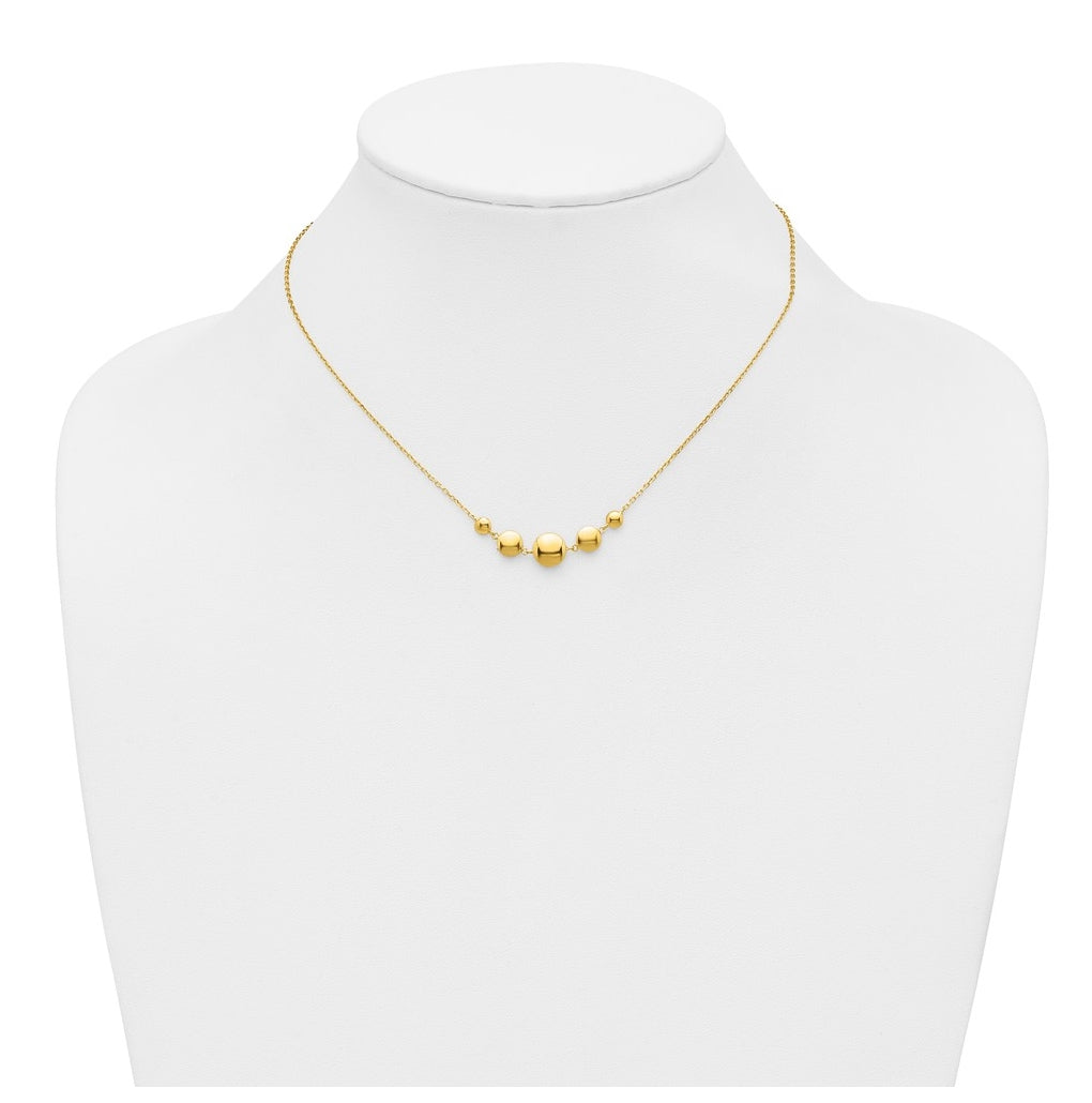 Sterling Silver Gold-tone Polished Fancy Circle w/2in ext. Necklace