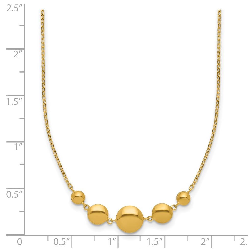 Sterling Silver Gold-tone Polished Fancy Circle w/2in ext. Necklace