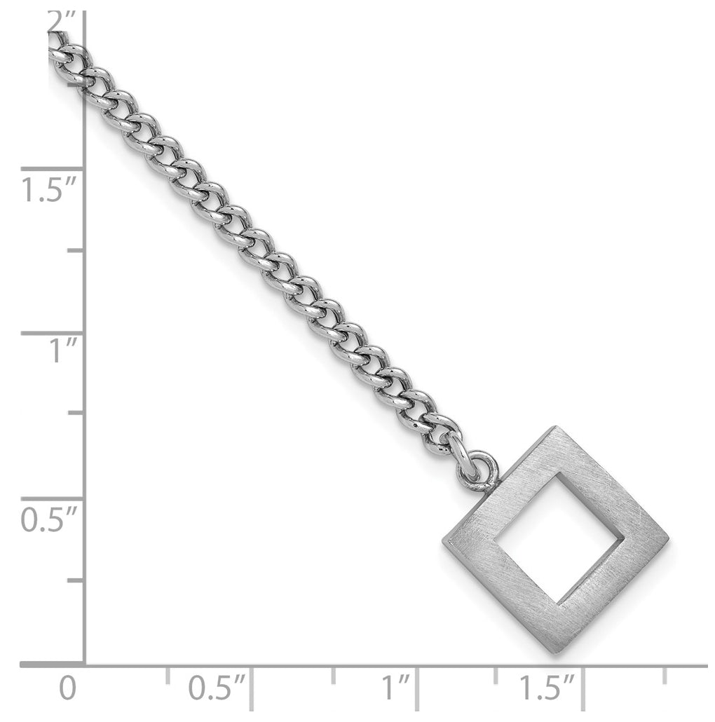 Sterling Silver RH-plated Polished Fancy Toggle Bracelet