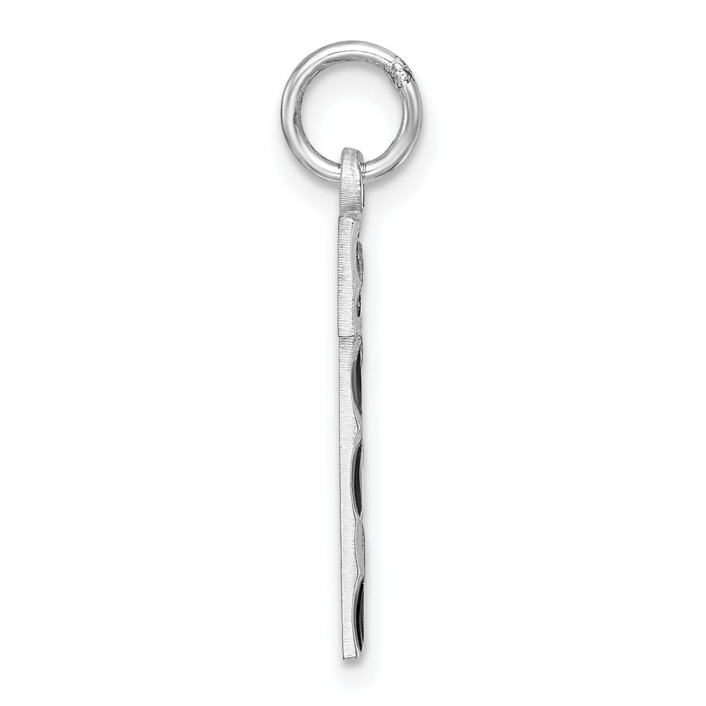 Sterling Silver Rhodium plated Large Diamond-cut #1 Charm