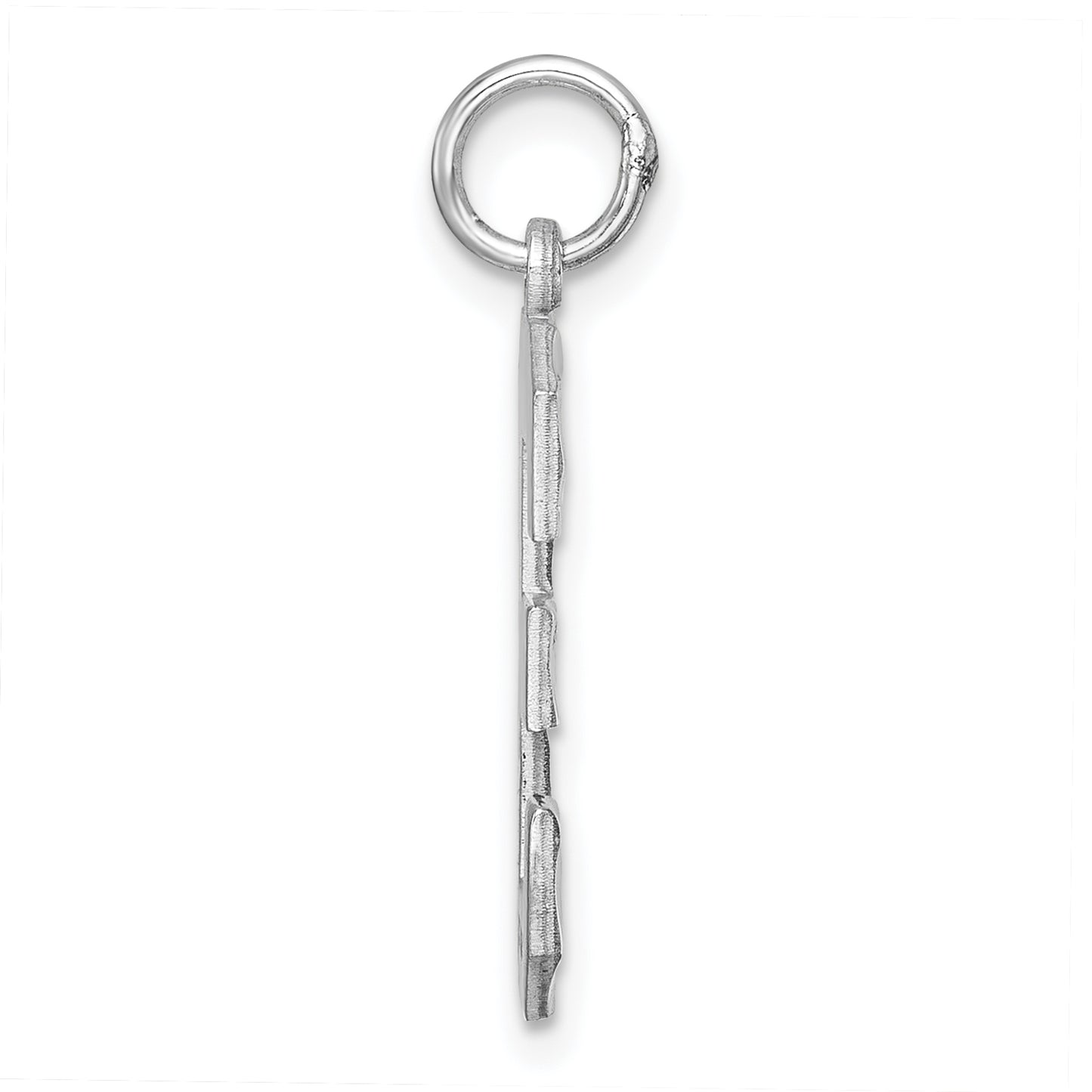 Sterling Silver Rhodium plated Large Diamond-cut #3 Charm