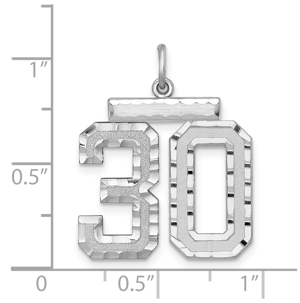 Sterling Silver Large #30 Charm