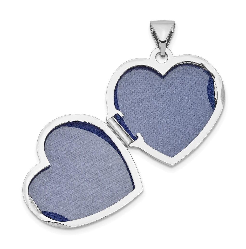 Sterling Silver Rhodium Plated Heart Locket – Elegant Jewelry Gift for Birthday, Anniversary, Engagement, Wedding