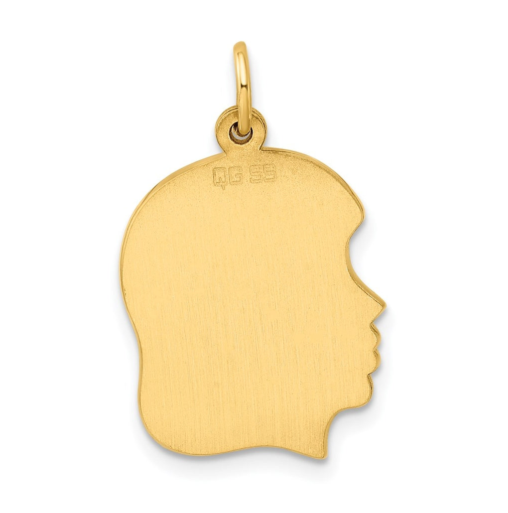 Sterling Silver GP Engraveable Girl Polished Disc Charm