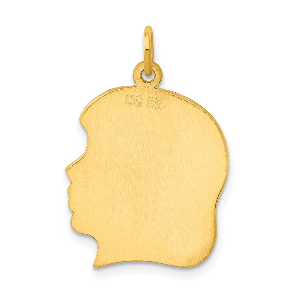 Sterling Silver GP Engraveable Girl Polished Disc Charm