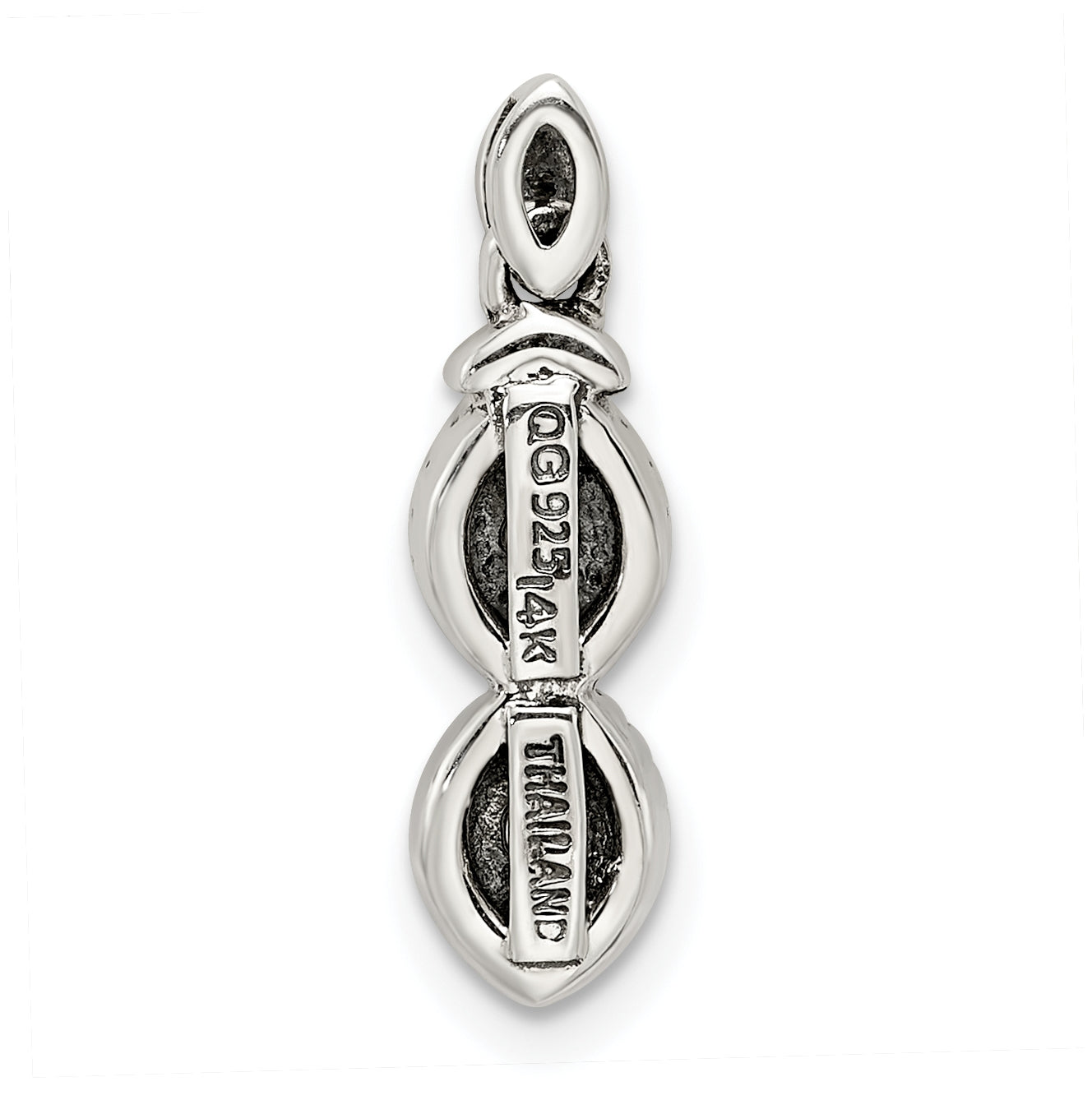 Sterling Silver & 14k 2stones and Diamond Mother's Pendant on 18in Chain
