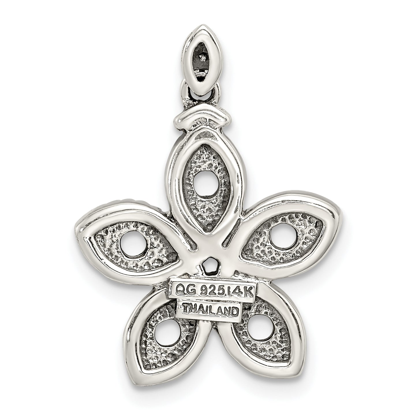 Sterling Silver & 14k 5stone and Diamond Mother's Pendant on 18in Chain