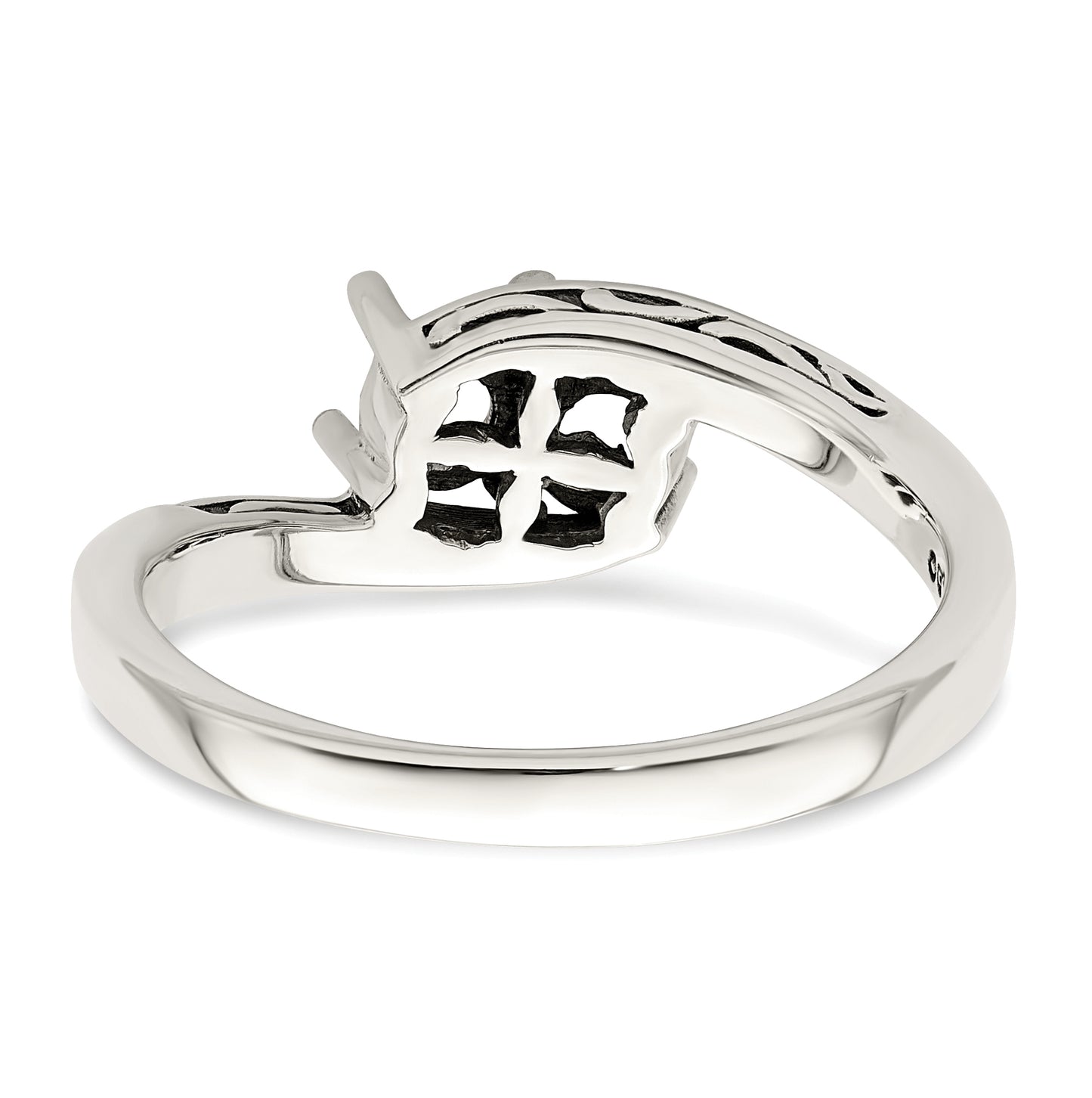 Sterling Silver Antiqued with 14k 2-stone Mother's Ring, Sz 8